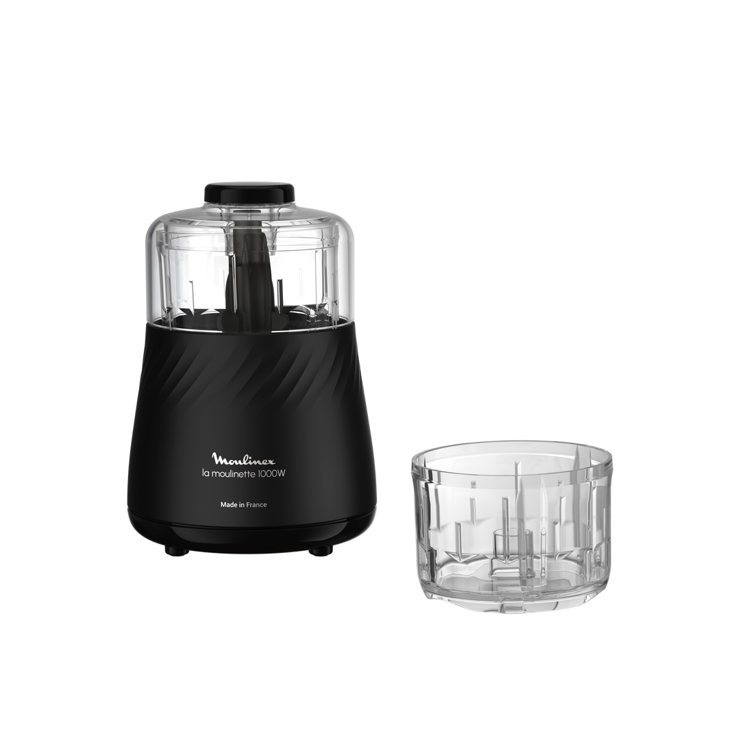 MOULINETTE BOL EN PLASTIQUE 0,5L 1000W NOIRE + BOL COMPLET GRATUIT DPA7R8M2 Moulinex
