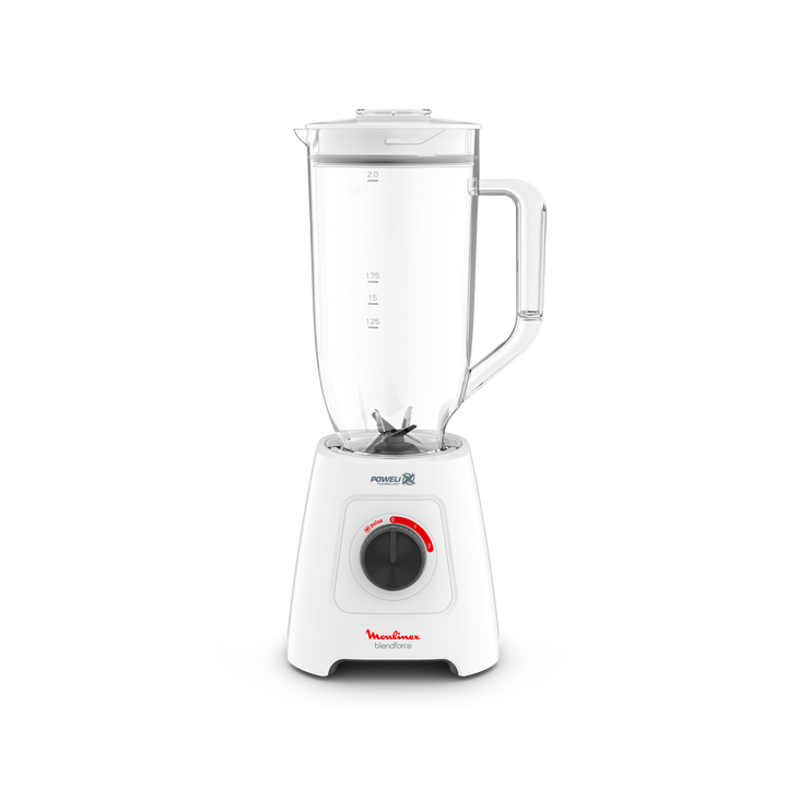 BLENDER XXL BOL EN PLASTIQUE 2,8L 600W 2V 2ACC BLANC LM458110  Moulinex