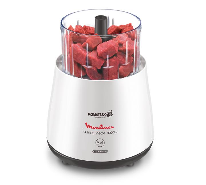 PACK MOULINETTE BOL EN PLASTIQUE 0,33L 1000W &amp; BLENDER 2L BLANC DPA241 Moulinex