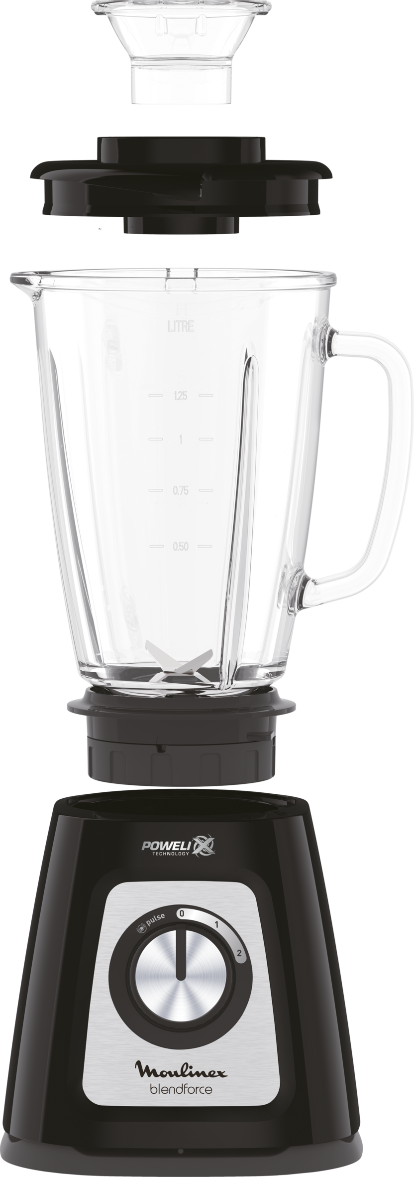 BLENDER BOL EN VERRE 1,75L 800W 2V 1 ACC NOIR LM437825 Moulinex