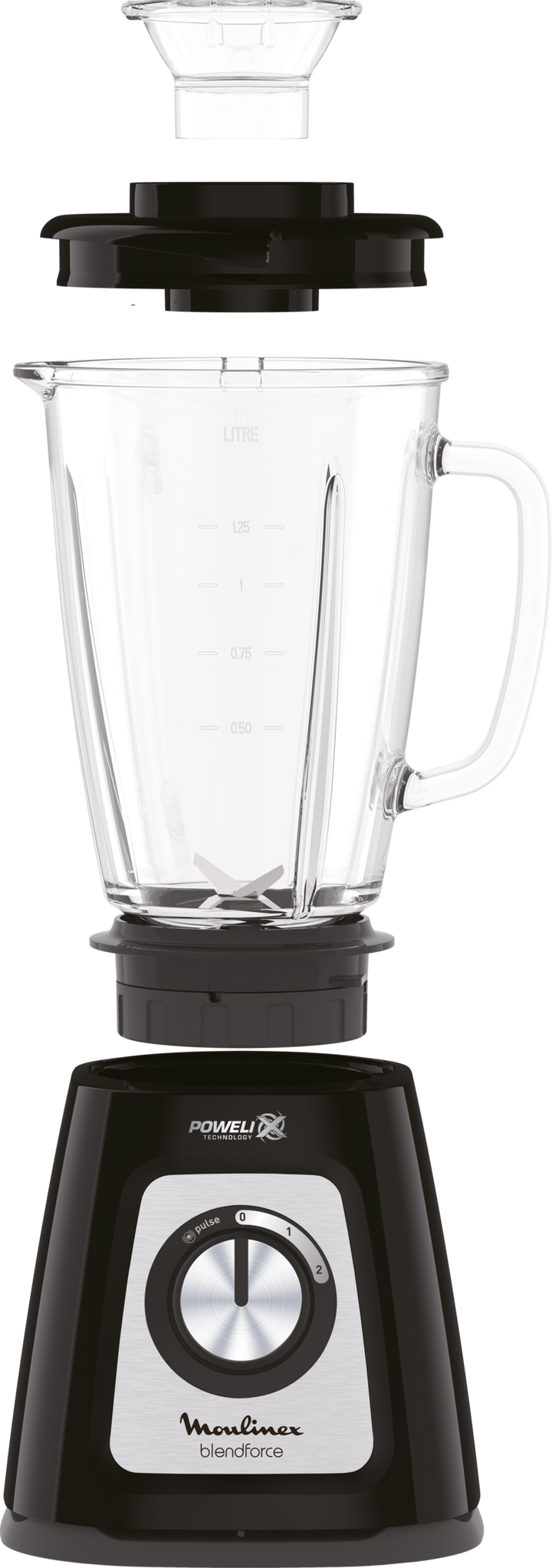 BLENDER BOL EN VERRE 1,75L 800W 2V 1 ACC NOIR LM437825 Moulinex