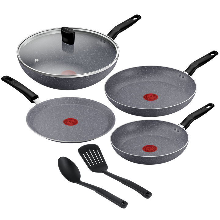 SET 7PCS NATURA MARBLE GRIS B867S785 Tefal