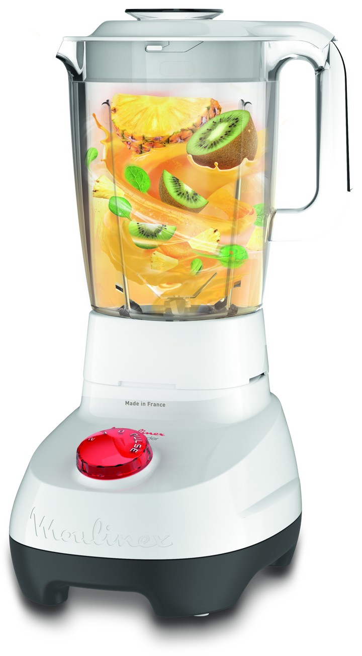 BLENDER SUPER BOL EN PLASTIQUE  1,75L 700W 2V 2ACC BLANC LM207125  Moulinex
