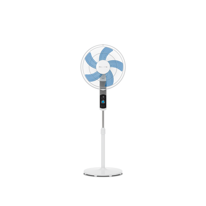 VENTILATEUR SUR PIED TURBO SILENCE 12 VITESSES + TELECOMMANDE BLANC VU5650F0 Rowenta