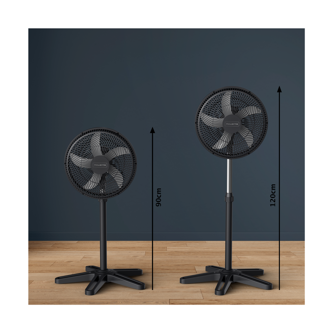 VENTILATEUR SUR PIED TURBO ESSENTIAL 3 VITESSES NOIR VU3110F3 Rowenta