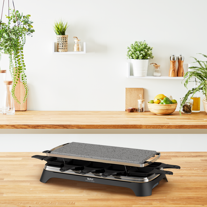 RACLETTE PIERRADE GRILL INOX 1350W 10 COUPELLES  3EN1 RE45A812 Tefal