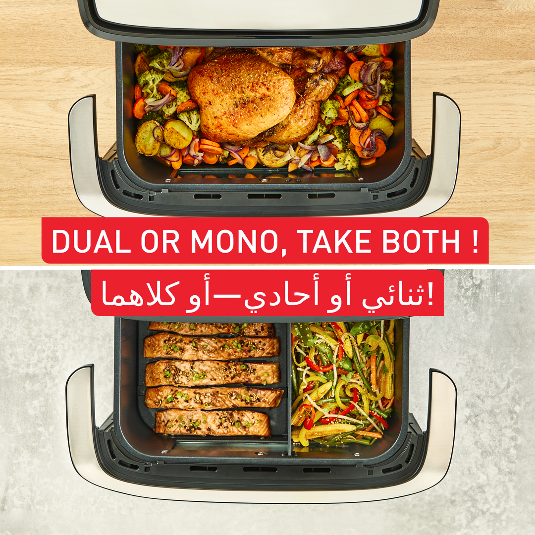 FRITEUSE FLEX DUAL EASYFRY 9L 2700W NOIRE EY9228E0 Tefal