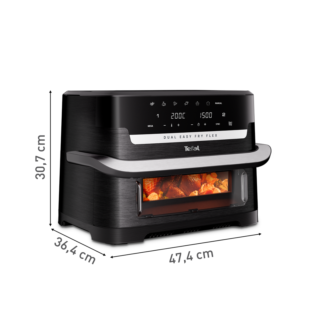 FRITEUSE FLEX DUAL EASYFRY 9L 2700W NOIRE EY9228E0 Tefal