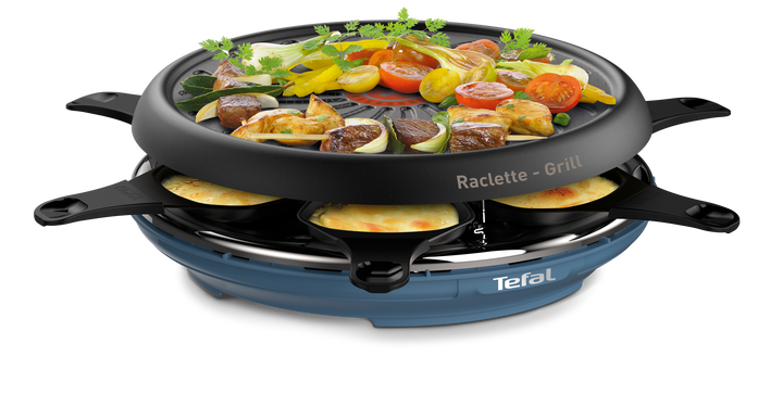 RACLETTE COLORMANIA 850W GRILL PLANCHA 6 COUPELLES ROUGE RE12A512 Tefal