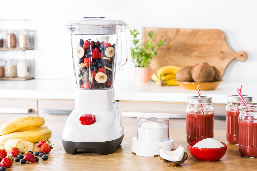 BLENDER SUPER BOL EN PLASTIQUE  1,75L 700W 2V 2ACC BLANC LM207125  Moulinex