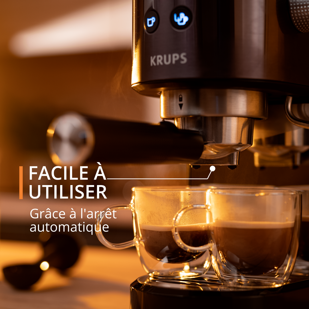 ESPRESSO STEAM&amp;PUMP VIRTUOSO+15BARS 1350W SILVER/NOIR XP444G10 Krups