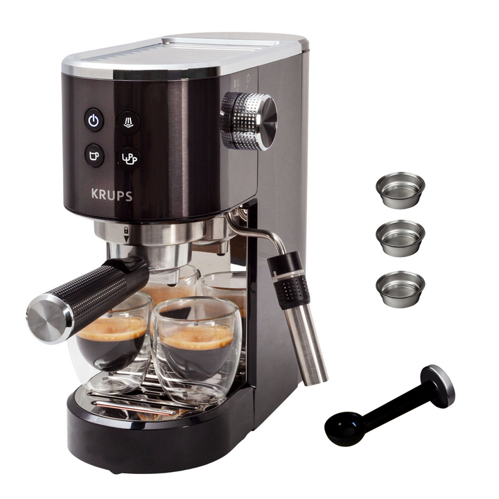 ESPRESSO STEAM&amp;PUMP VIRTUOSO+15BARS 1350W SILVER/NOIR XP444G10 Krups