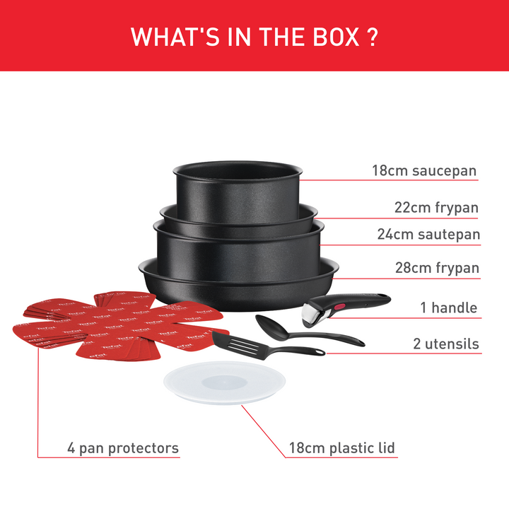 BATTERIE DE CUISINE INEGENIO DAILY CHEF 12PCS L7629802 TEFAL