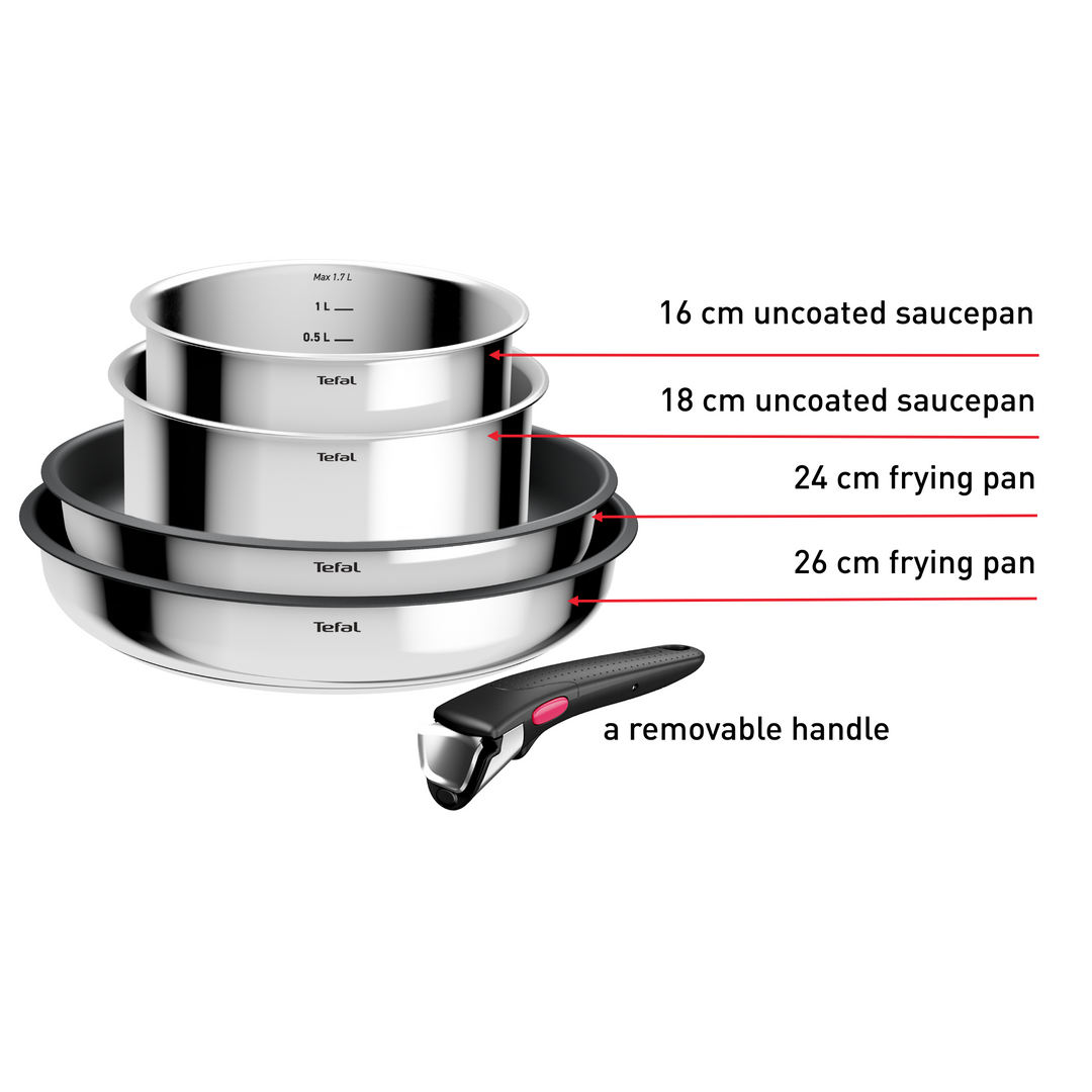 BATTERIE DE CUISINE INGENIO 5PCS COOK EAT L881S504 Tefal