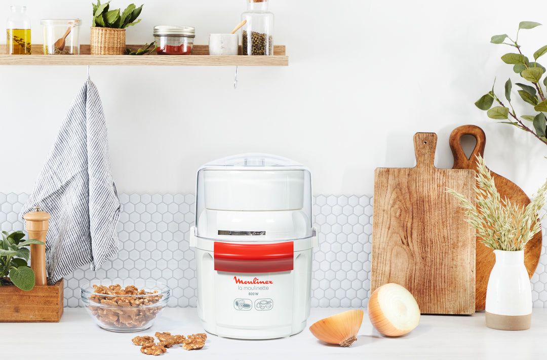PACK MOULINETTE BOL EN PLASTIQUE 0,25L &amp; BLENDER 1,25L 800W BLANC AR680120 Moulinex