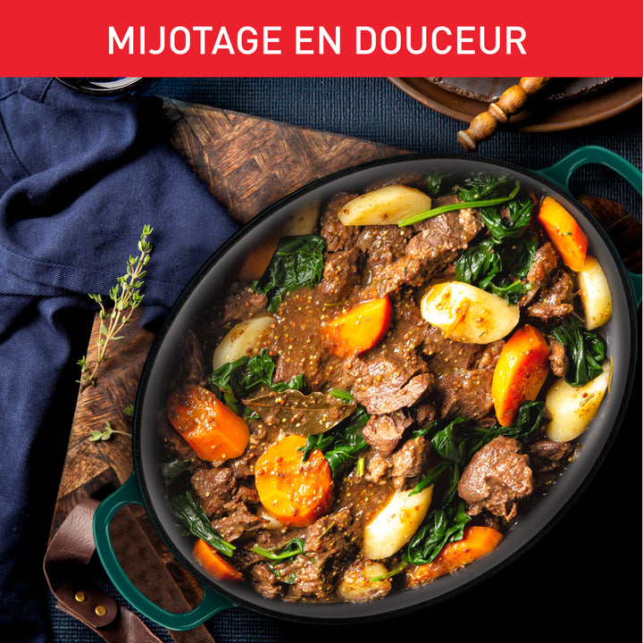 COCOTTE OVALE EN FONTE ELEGANCE 23*29CM VERT E2760604 Tefal