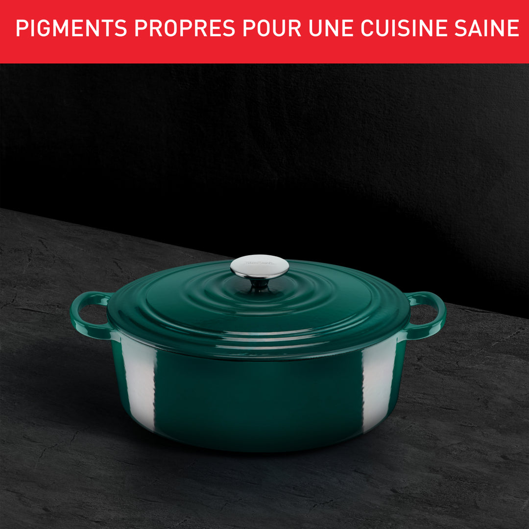 COCOTTE OVALE EN FONTE ELEGANCE 23*29CM VERT E2760604 Tefal