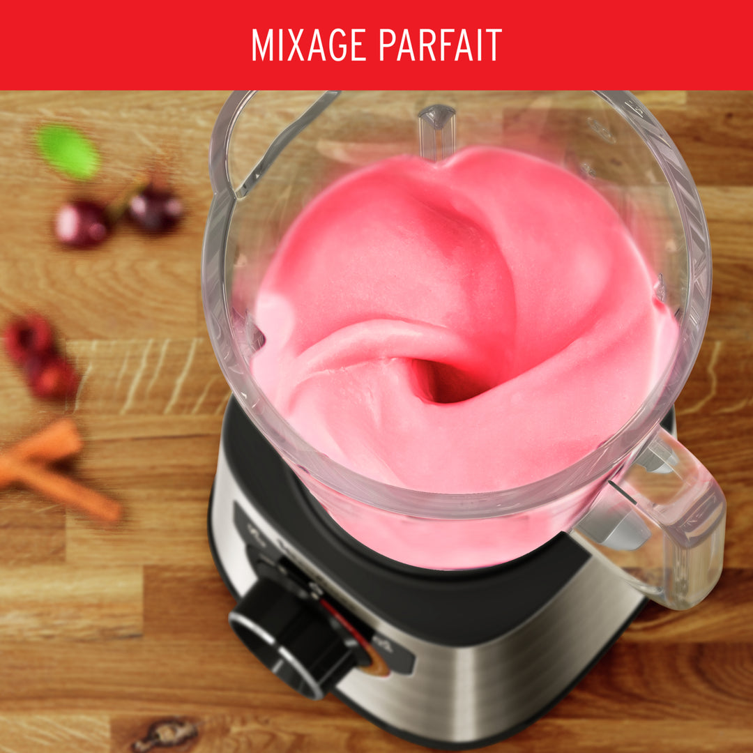 BLENDER PERFECTMIX+ BOL EN VERRE 2L 1200W AVEC NETTOYAGE AUTOMATIQUE SILVER/NOIR LM871D10 Moulinex