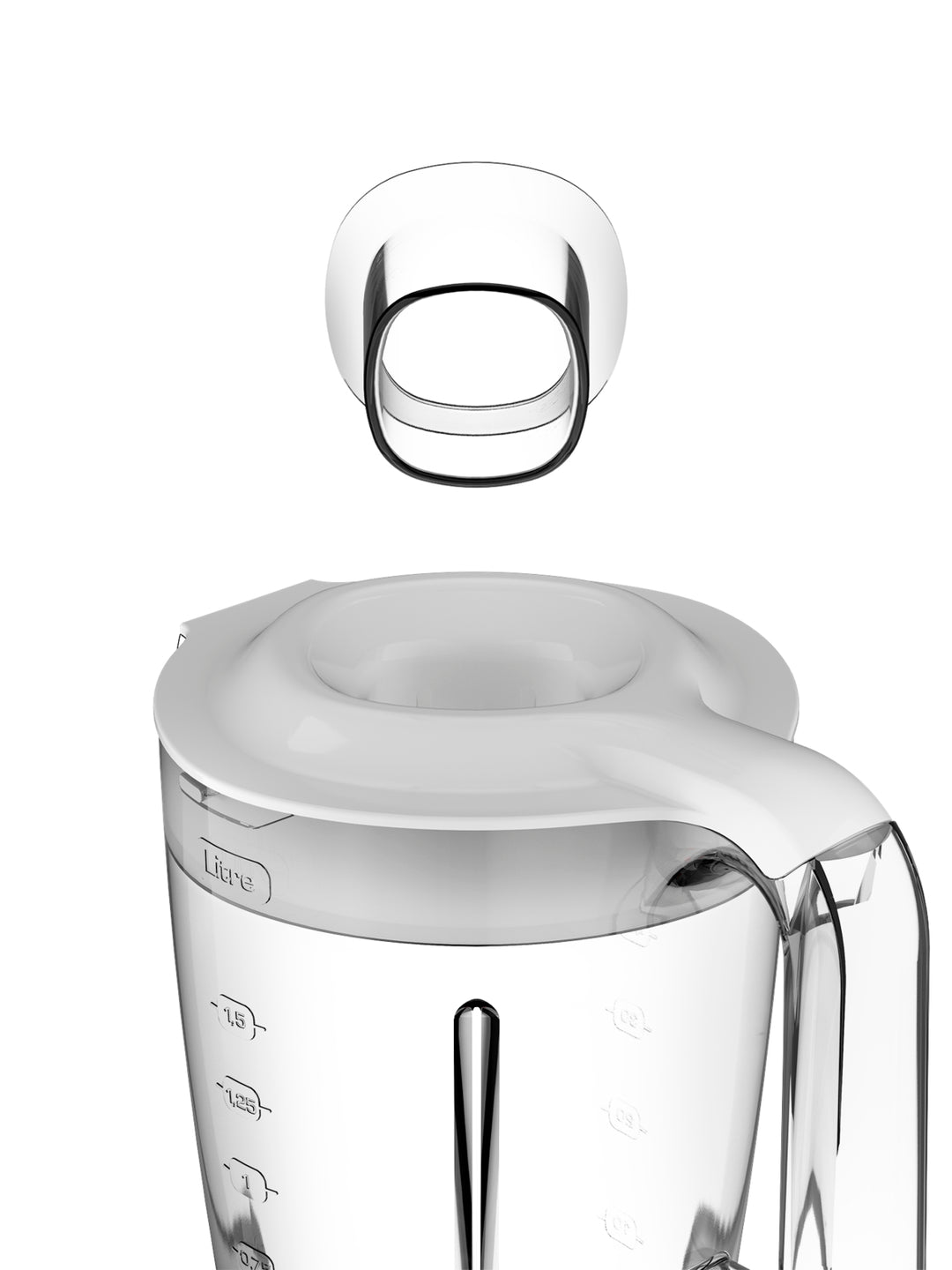 BLENDER SUPER BOL EN PLASTIQUE  1,75L 700W 2V 2ACC BLANC LM207125  Moulinex
