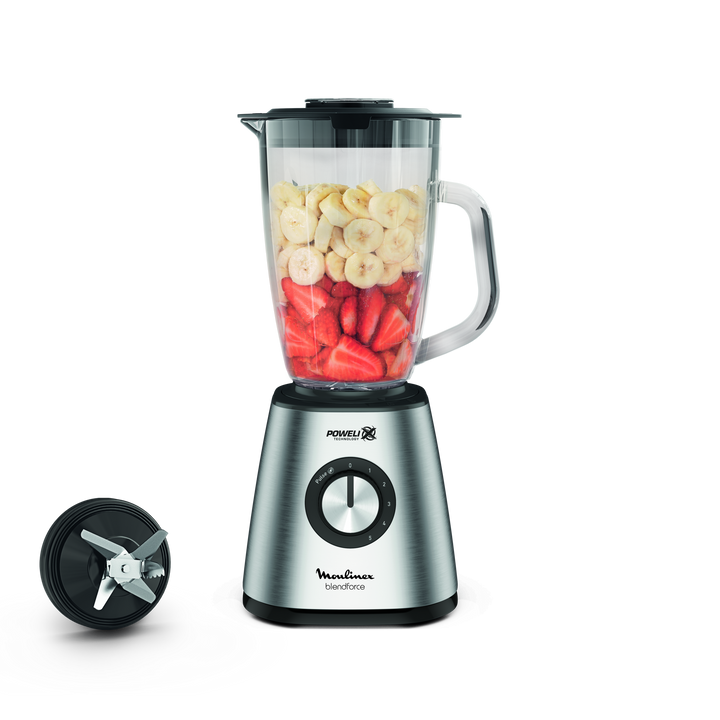 BLENDER BOL EN VERRE 1,75L 800W 5V SILVER LM439D10 Moulinex