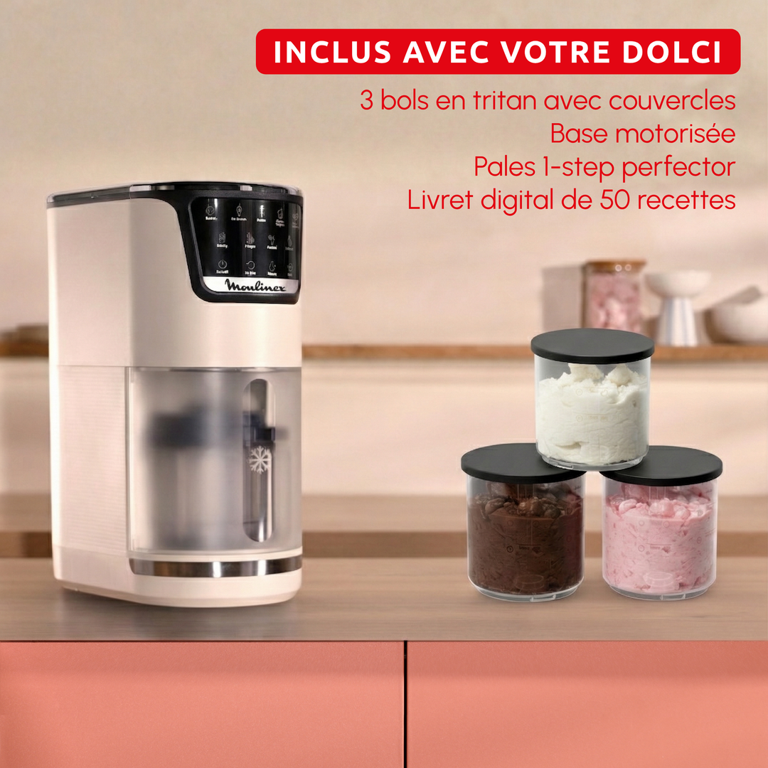 MACHINE A GLACES DOLCI 10PROG +3 BOLS MJ602AF0 Moulinex
