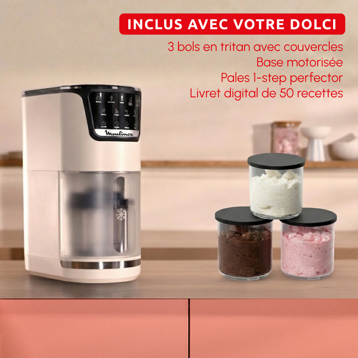 MACHINE A GLACES DOLCI 10PROG +3 BOLS MJ602AF0 Moulinex