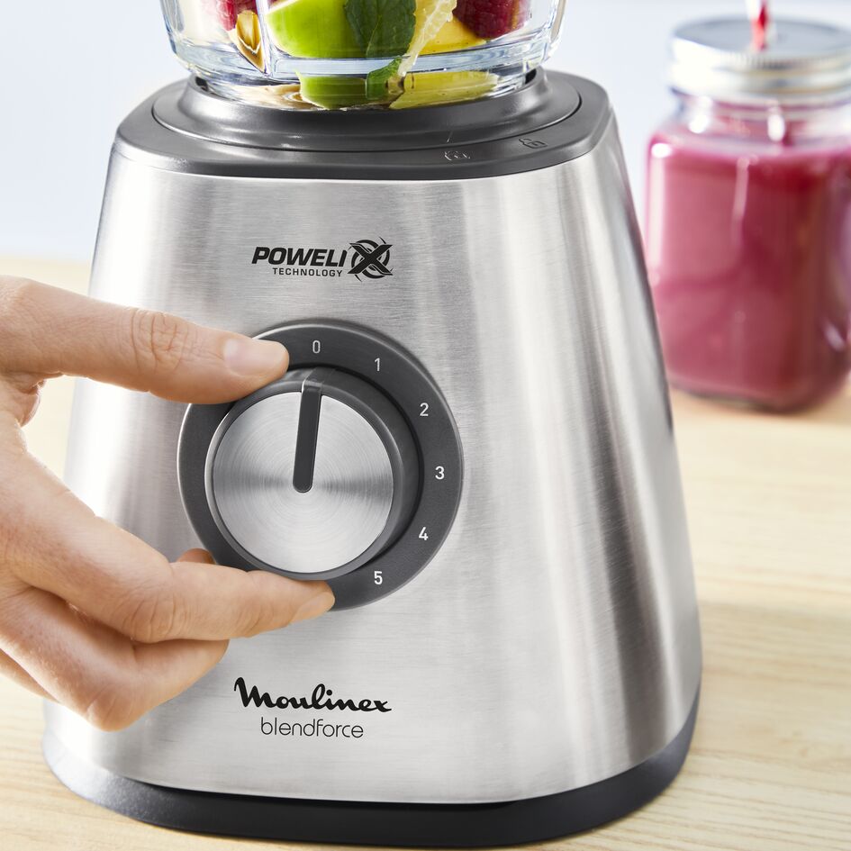 BLENDER BOL EN VERRE 1,75L 800W 5V SILVER LM439D10 Moulinex