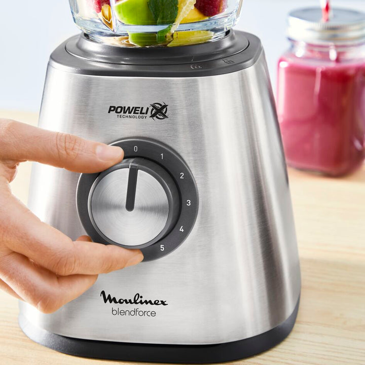 BLENDER BOL EN VERRE 1,75L 800W 5V SILVER LM439D10 Moulinex