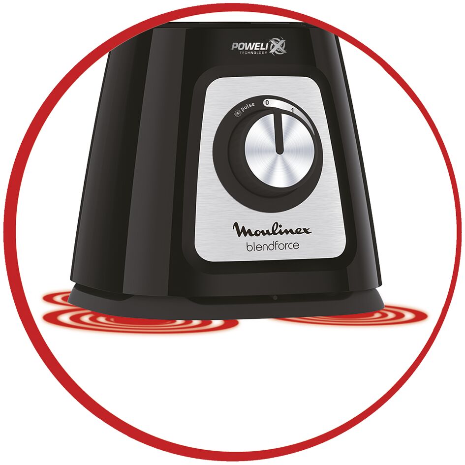 BLENDER BOL EN VERRE 1,75L 800W 2V 1 ACC NOIR LM437825 Moulinex