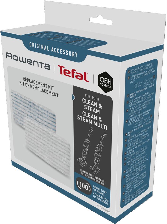 Rowenta Kit RY85 ZR850002 — 2 Lingettes (Tous Sols + Tâches Tenaces) Clean &amp; Steam