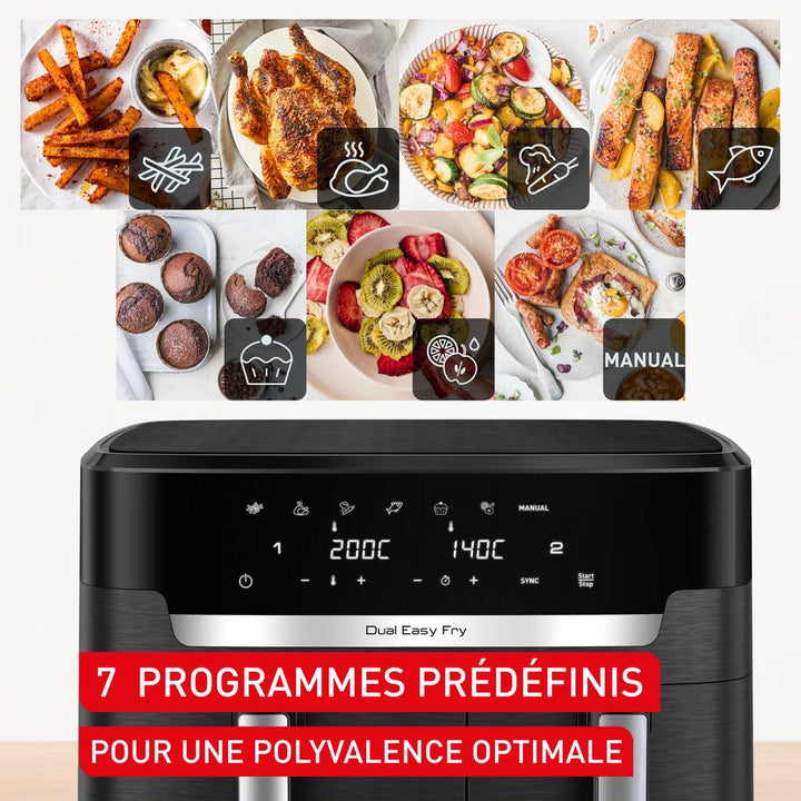 FRITEUSE DUAL EASYFRY XXL 11L 2700W GRISE EY942HE0 Tefal