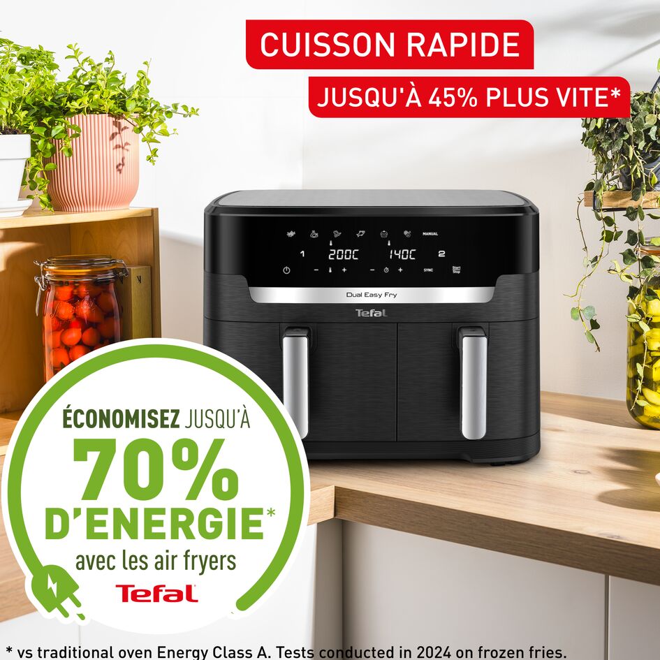 FRITEUSE DUAL EASYFRY XXL 11L 2700W GRISE EY942HE0 Tefal