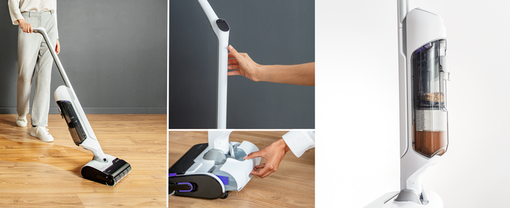 ASPIRATEUR LAVEUR SANS FIL  WET &amp; DRY  X-CLEAN 10 BLANC GZ7540WO Rowenta