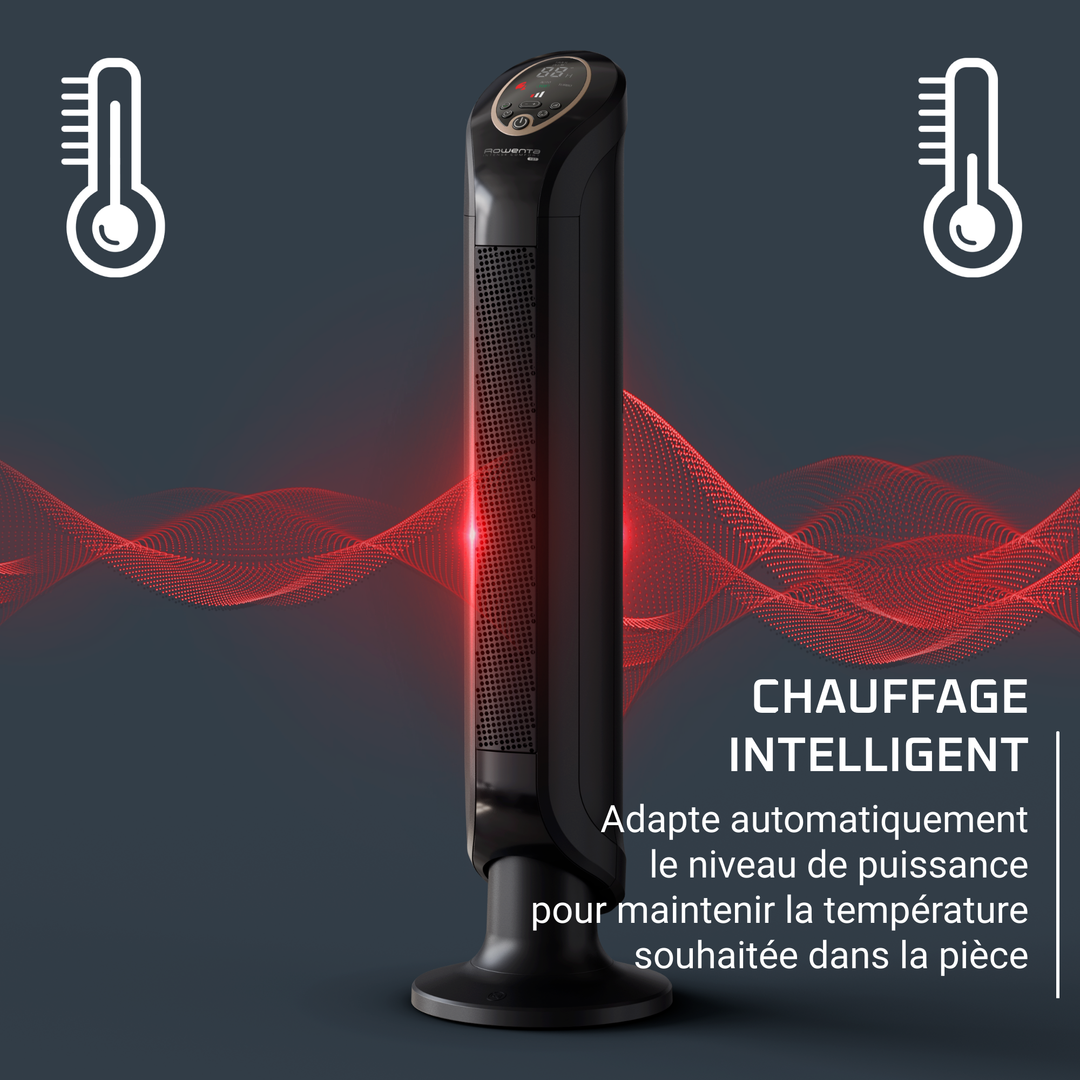 CHAUFFAGE SOUFFLANT COLONNE CERAMIQUE INTENSE COMFORT 2400W SILENCE+TELECOMMANDE SO9420F0 Rowenta