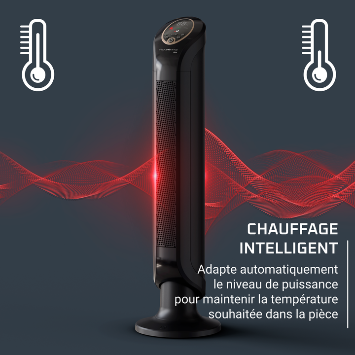 CHAUFFAGE SOUFFLANT COLONNE CERAMIQUE INTENSE COMFORT 2400W SILENCE+TELECOMMANDE SO9420F0 Rowenta