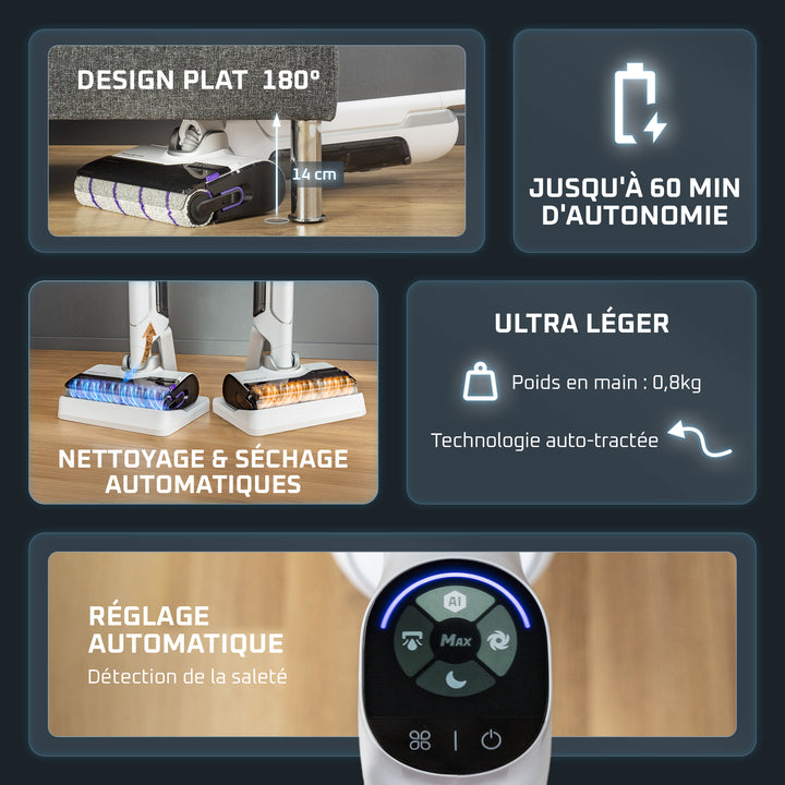 PACK ASPIRATEUR LAVEUR SANS FIL WET &amp; DRY X-CLEAN 10 BLANC GZ7540WO ROWENTA+NETTOYEUR ANTI TACHES CLEAN IT 750W IN5020F0 ROWENTA