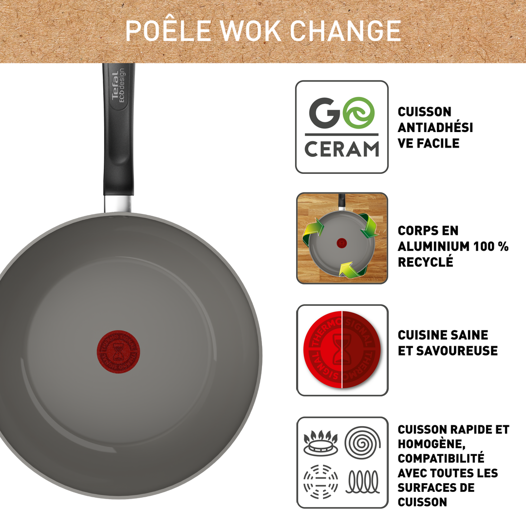 BATTERIE DE CUISINE EN CERAMIQUE 5PCS CHANGE C474S504 TEFAL