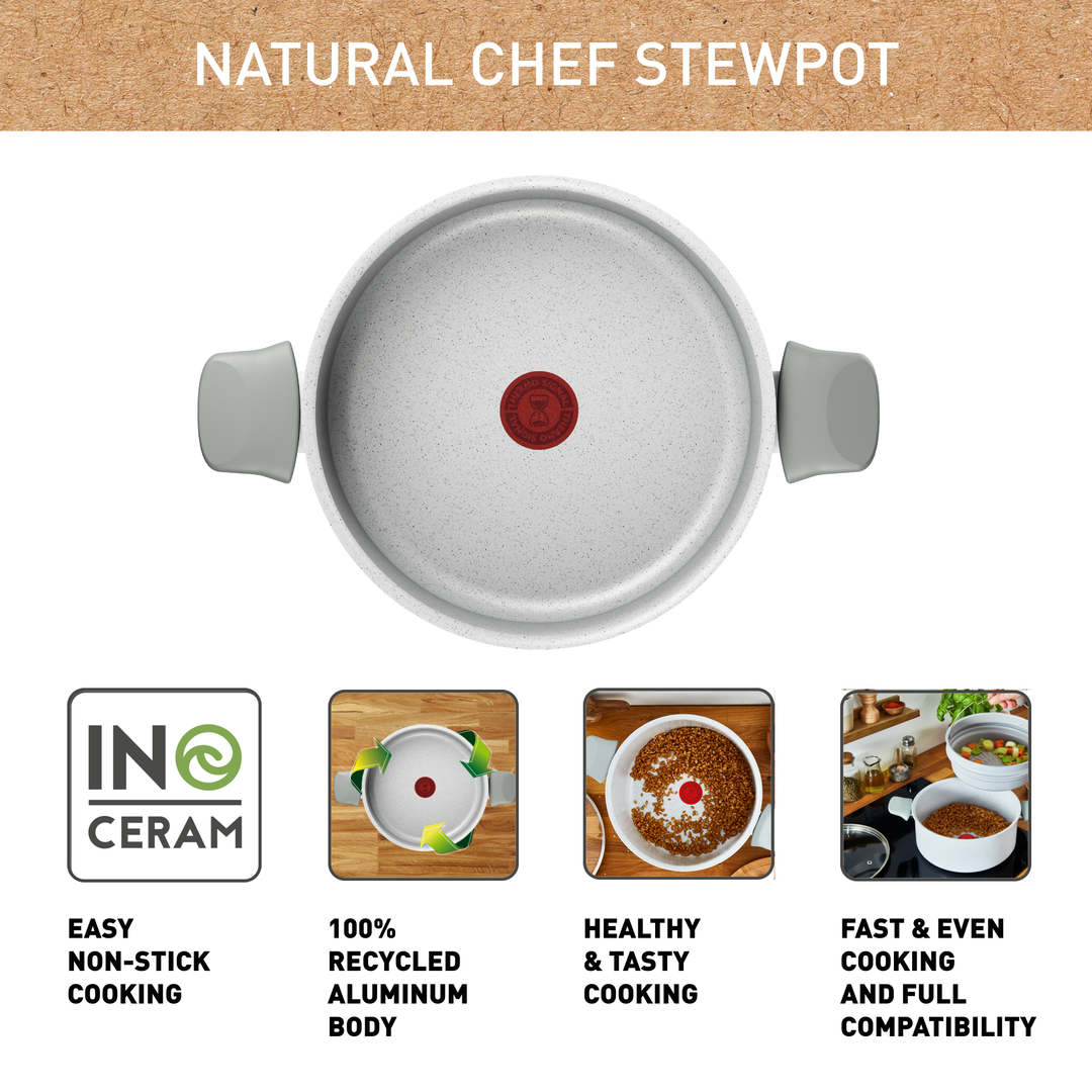 FAITOUT 24CM NATURAL CHEF GRIS CLAIR C4514602 Tefal