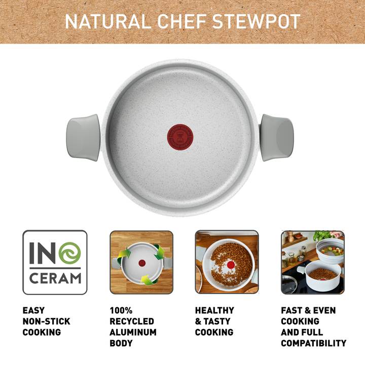 FAITOUT 24CM NATURAL CHEF GRIS CLAIR C4514602 Tefal