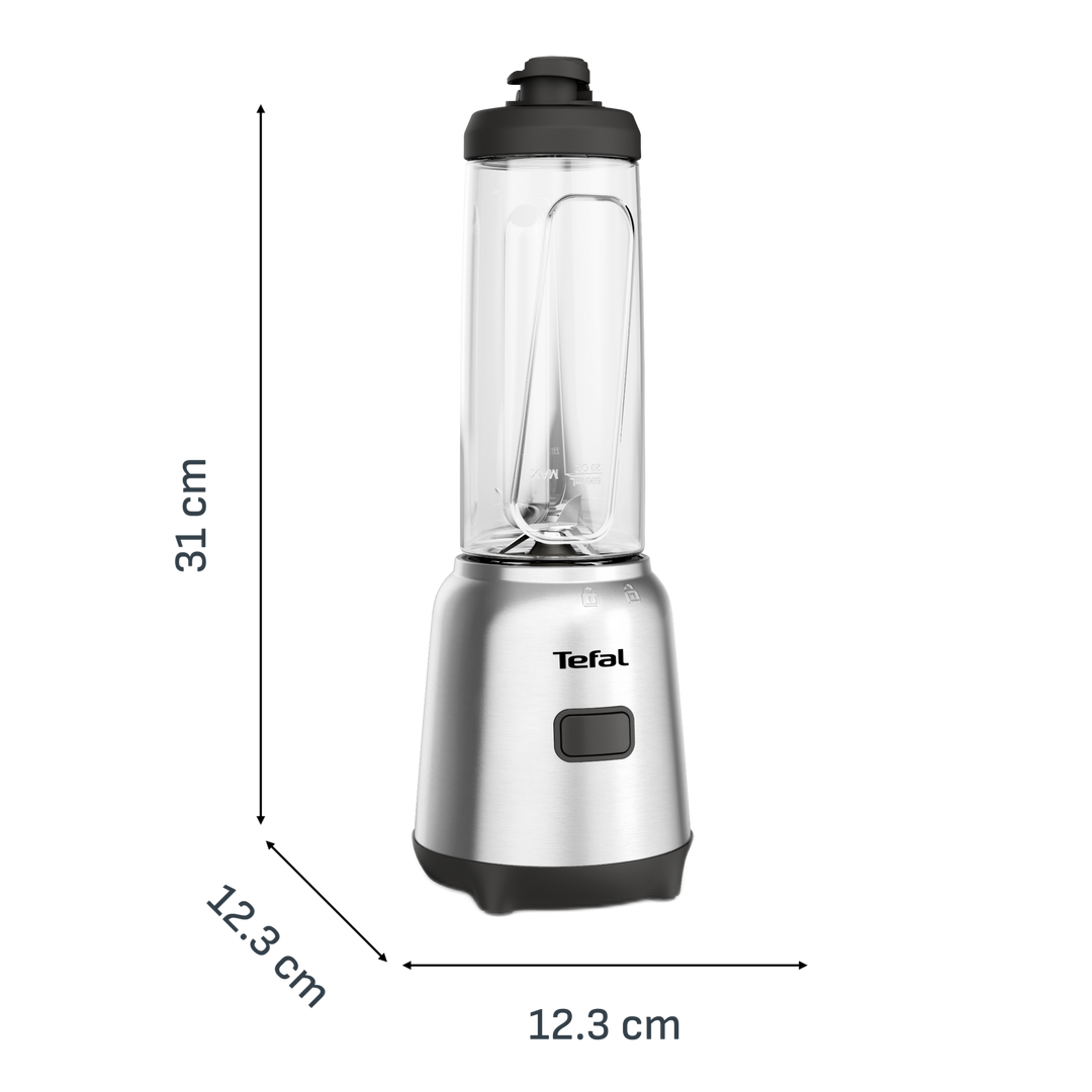 BLENDER MIX &amp; MOVE BOL EN TRITAN 0,8L 300W 1V+1 GOURDE SILVER BL15FD30 Tefal