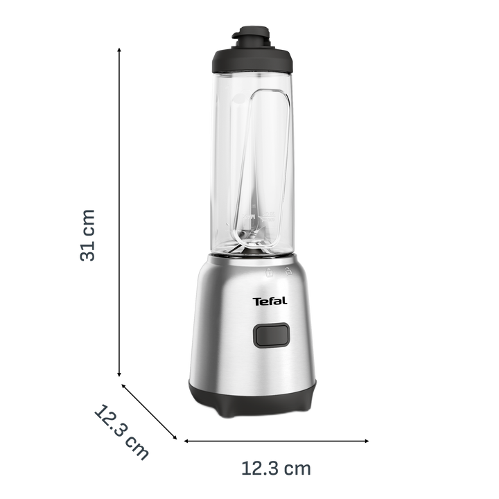 BLENDER MIX &amp; MOVE BOL EN TRITAN 0,8L 300W 1V+1 GOURDE SILVER BL15FD30 Tefal