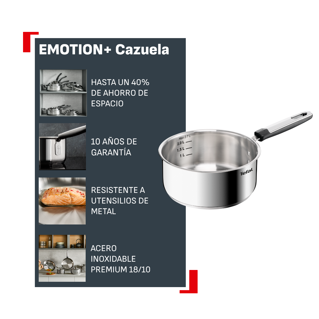 CASSEROLE INOX NR 20CM EMOTION+ G7 E3283044 Tefal