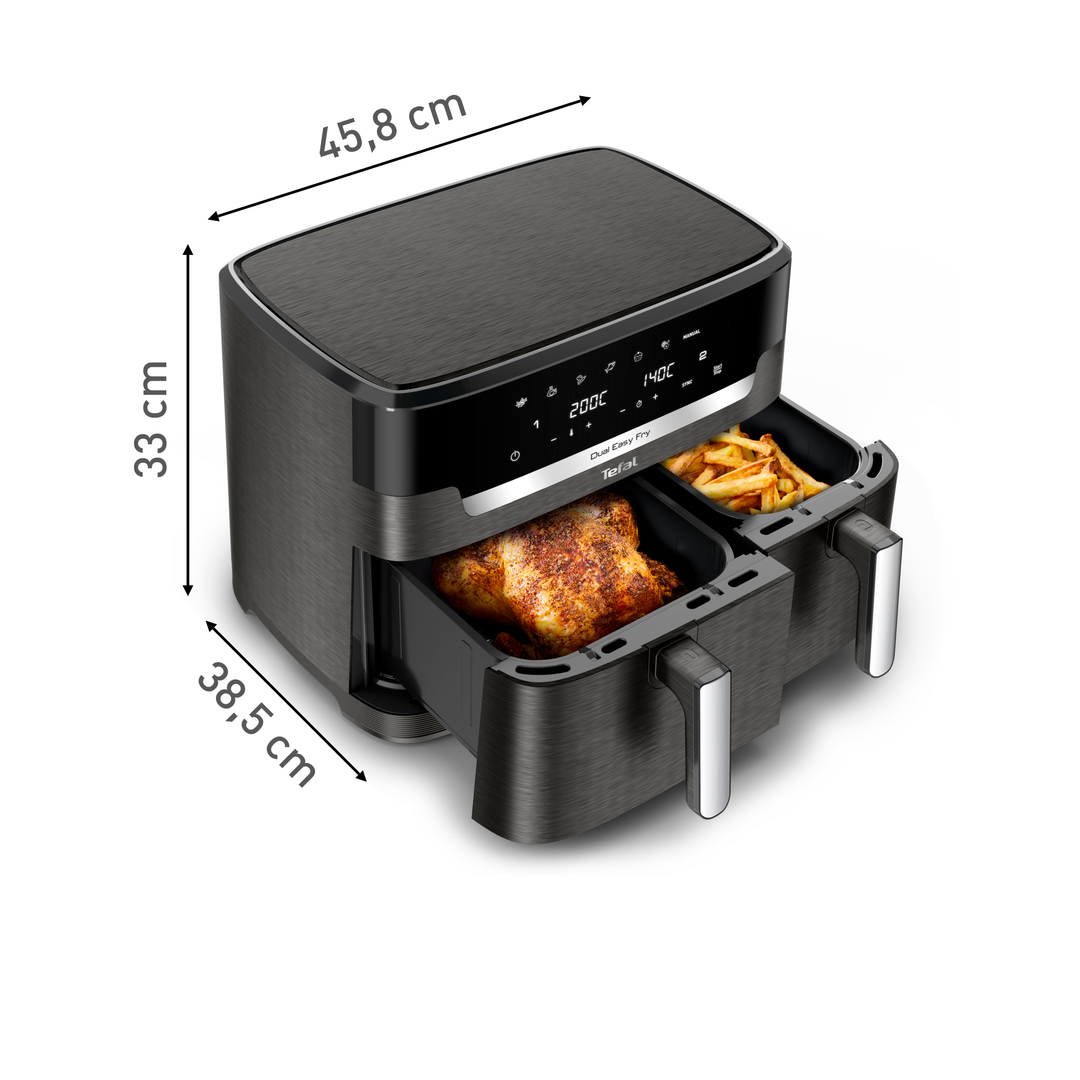 FRITEUSE DUAL EASYFRY XXL 11L 2700W GRISE EY942HE0 Tefal