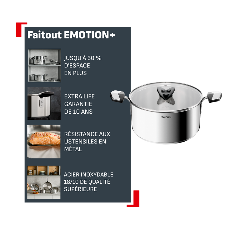 Faitout Inox Tefal Emotion+ G7 24cm
