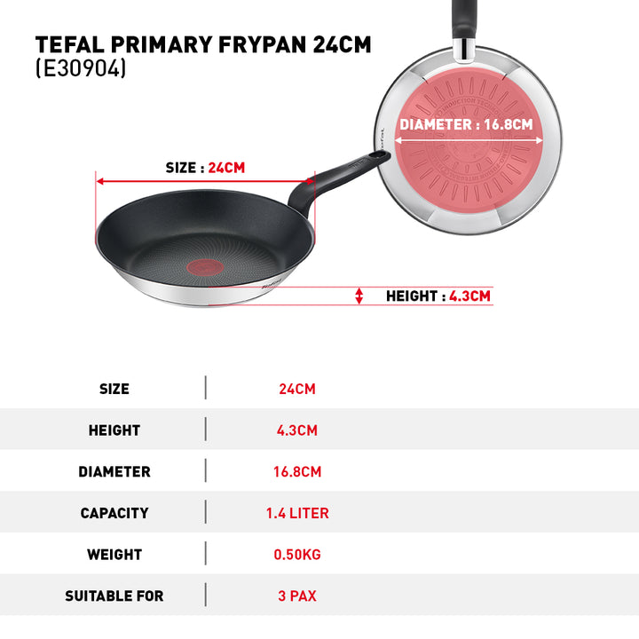 Poêle Inox Tefal Primary 24cm